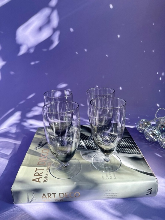 BelKraft Other - 4 BelKraft Moonglo BK1 West German Contemporary Hand Blown Water Goblets